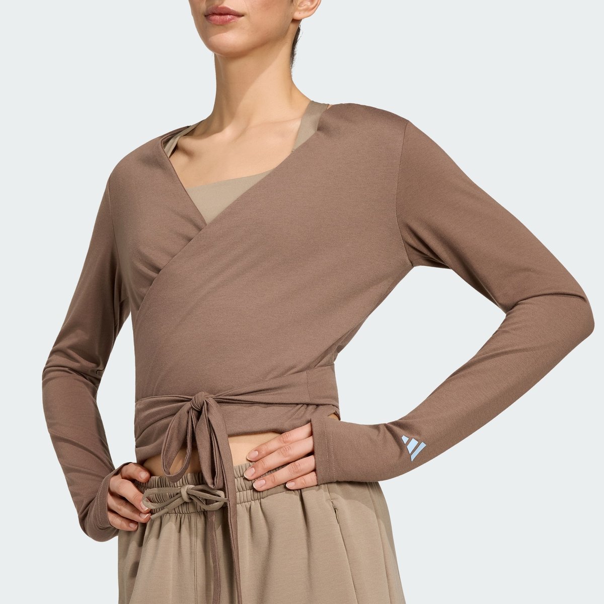 Haut Cache-Cœur 3 Bandes Studio Soft Ballet Haut Cache-Cœur 3 Bandes Studio Soft Ballet earth strata / glow blue, adidas Performance