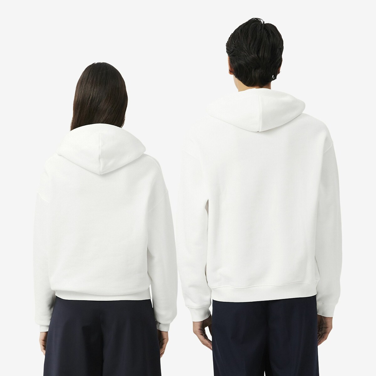 Sweat à capuche logo ton sur ton ecru, LACOSTE