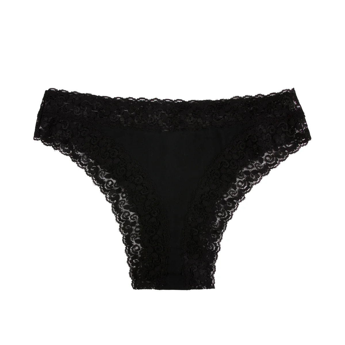 Tanga brésilien coton et dentelle noir, WE ARE JOLIES