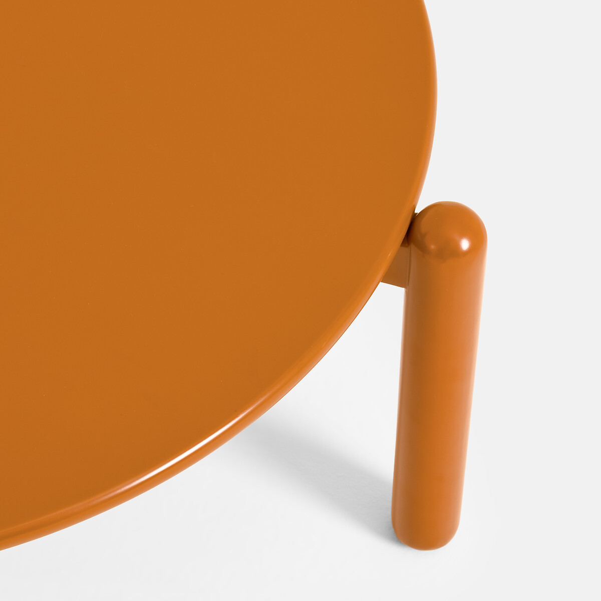 Tavolino rotondo, in faggio massiccio e impiallacciato rovere, diametro 74 cm, COLOQUO bronzo, LA REDOUTE INTERIEURS
