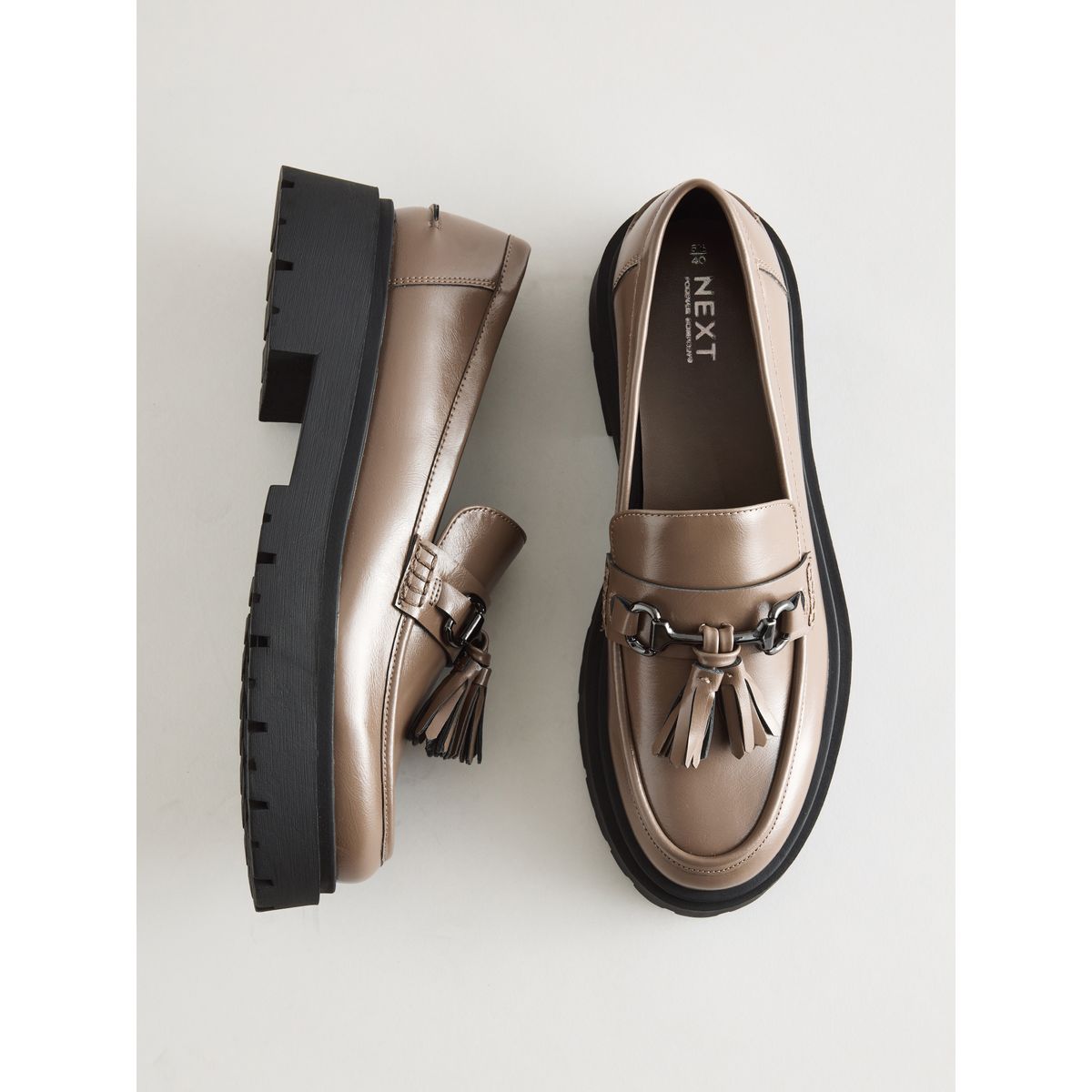 Mocassins plateforme à glands forever comfort marron moka, NEXT