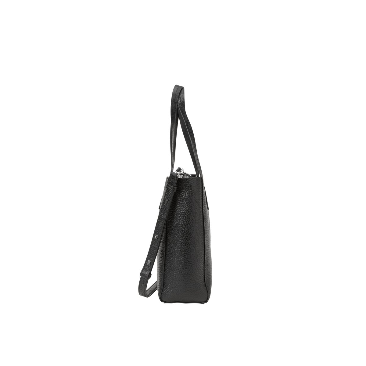 Shopper 3 en 1 moyen en cuir de vache grainé noir, MARC O'POLO