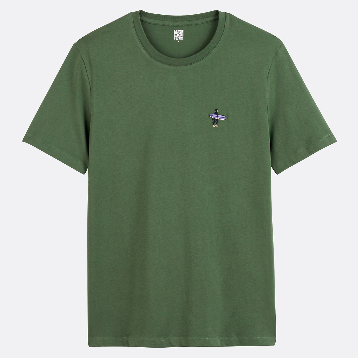 Short-Sleeve T-Shirt with Surfer Embroidery green, LA REDOUTE COLLECTIONS