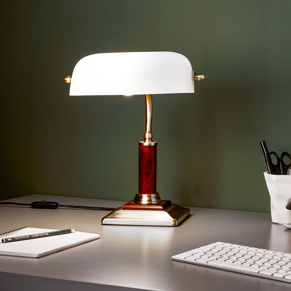 Lampe BANKIR marron, BRILLIANT