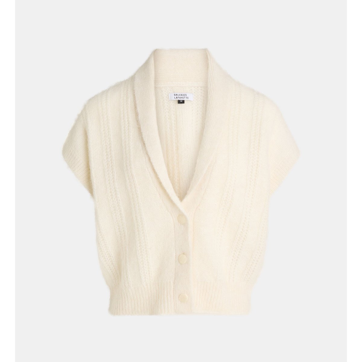 Gilet tricot fira lainé écru, GALERIES LAFAYETTE
