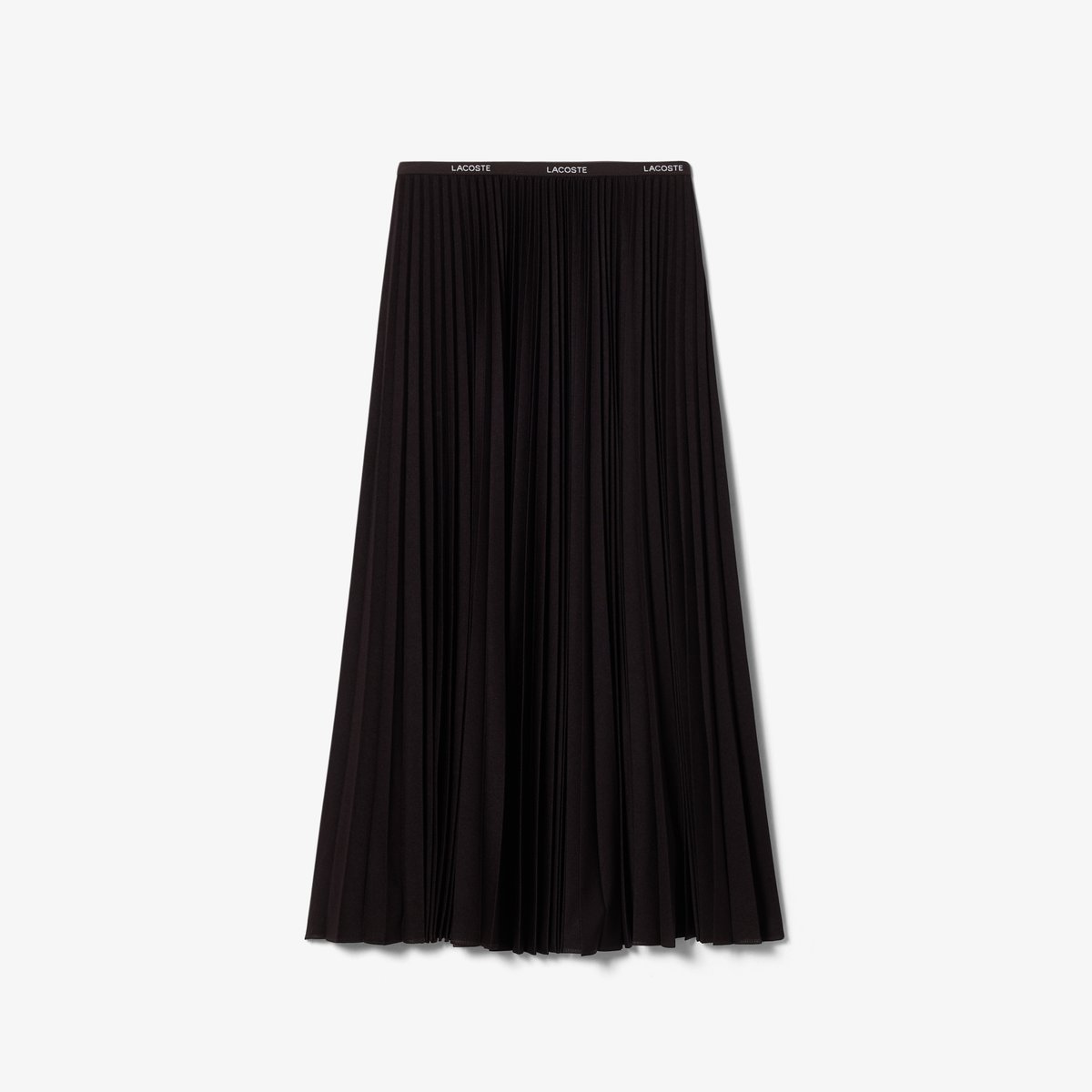 Jupe longue plissée taille élastiquée marron-3la, LACOSTE