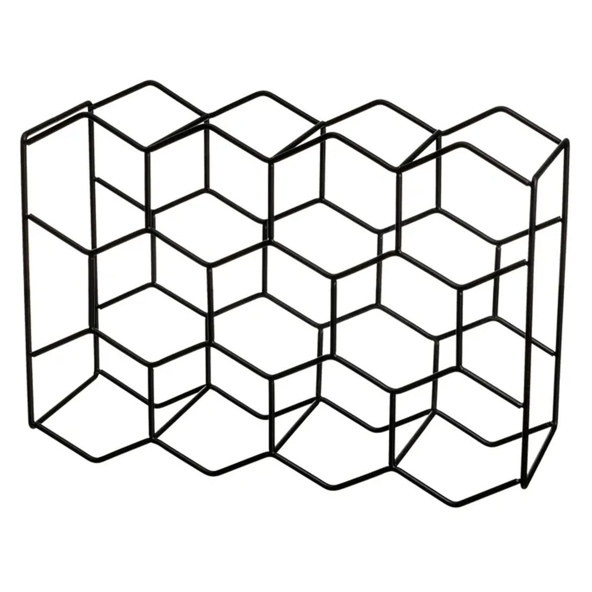 Porte bouteilles métal noir 11 bouteilles 43x15x30cm noir, WADIGA