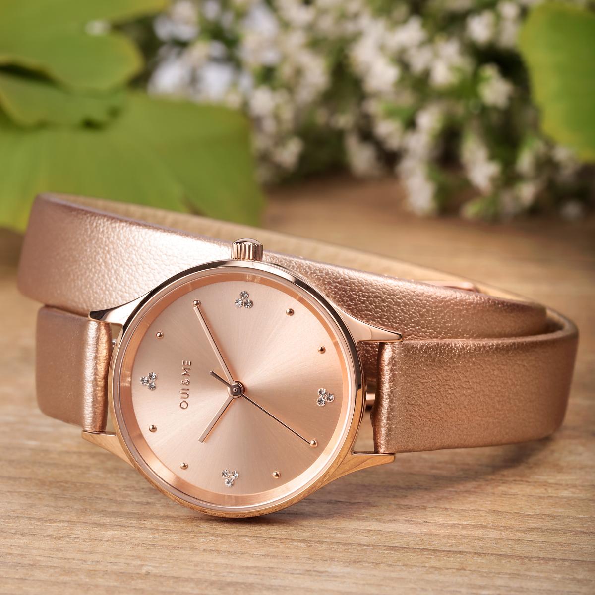 Montre Analogique En Acier Minette or rose, OUI & ME