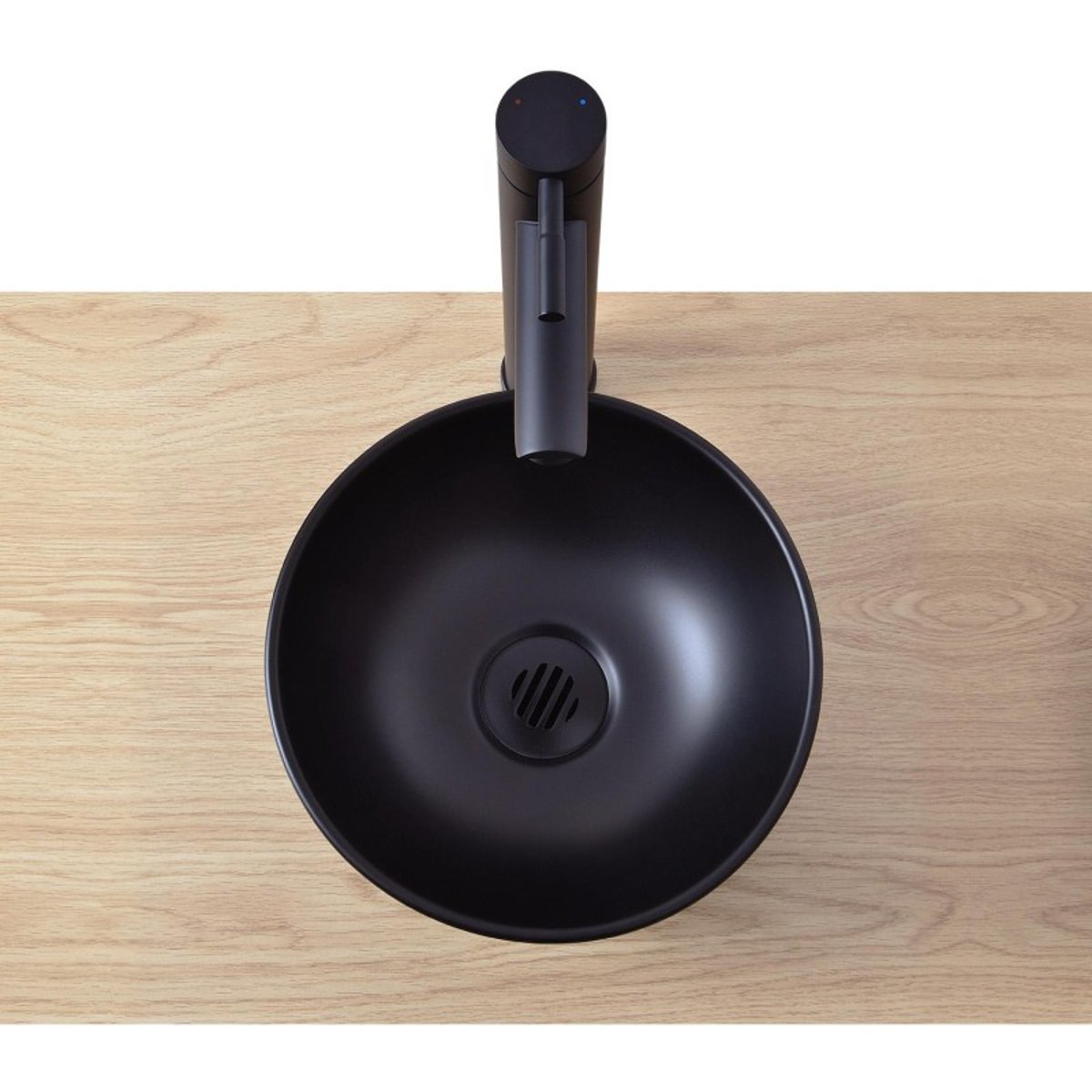 Vasque lave-mains à poser ronde en céramique noir 26cm SOHO noir, MOB IN