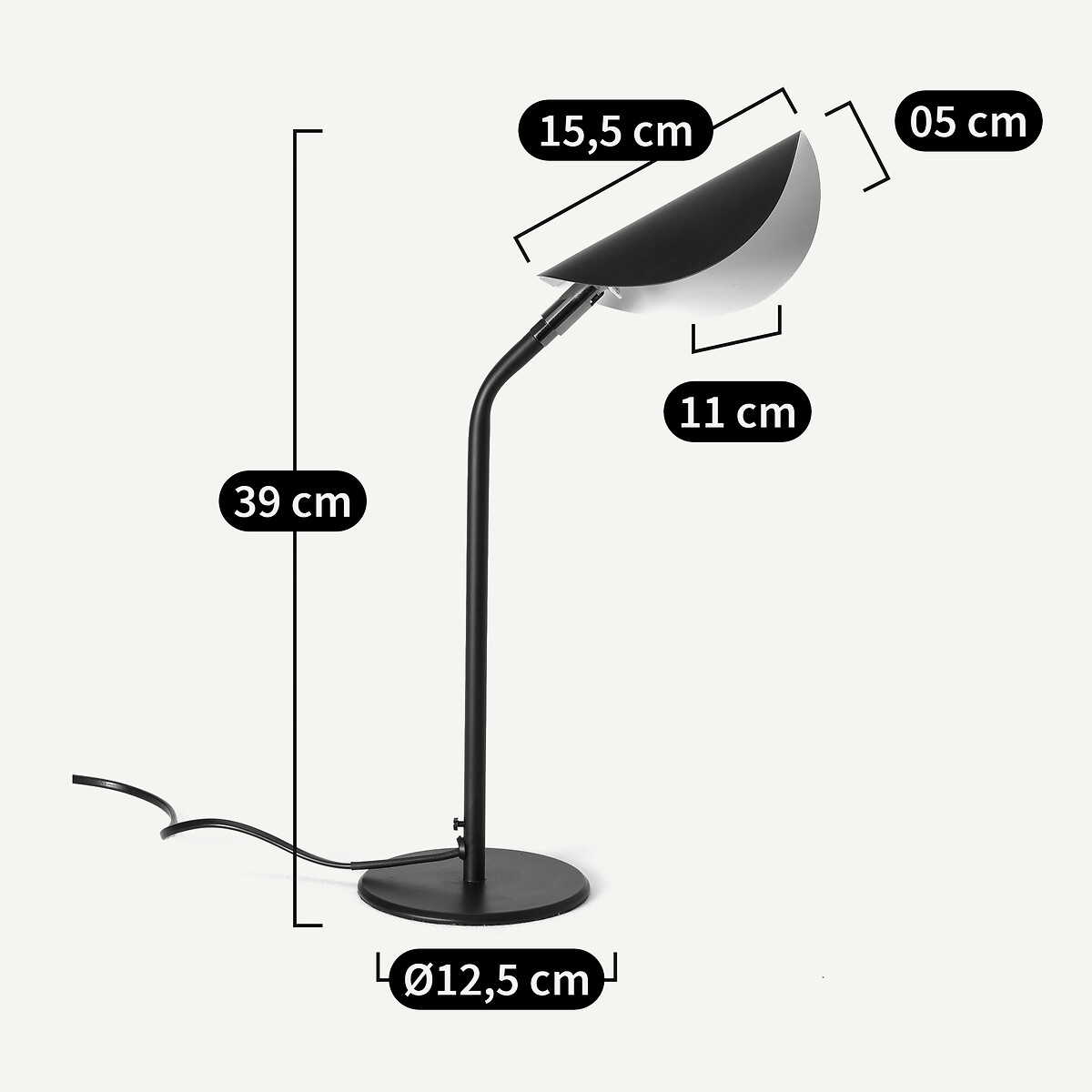 Lampada da tavolo metallo nero opaco, Funambule nero , AM.PM