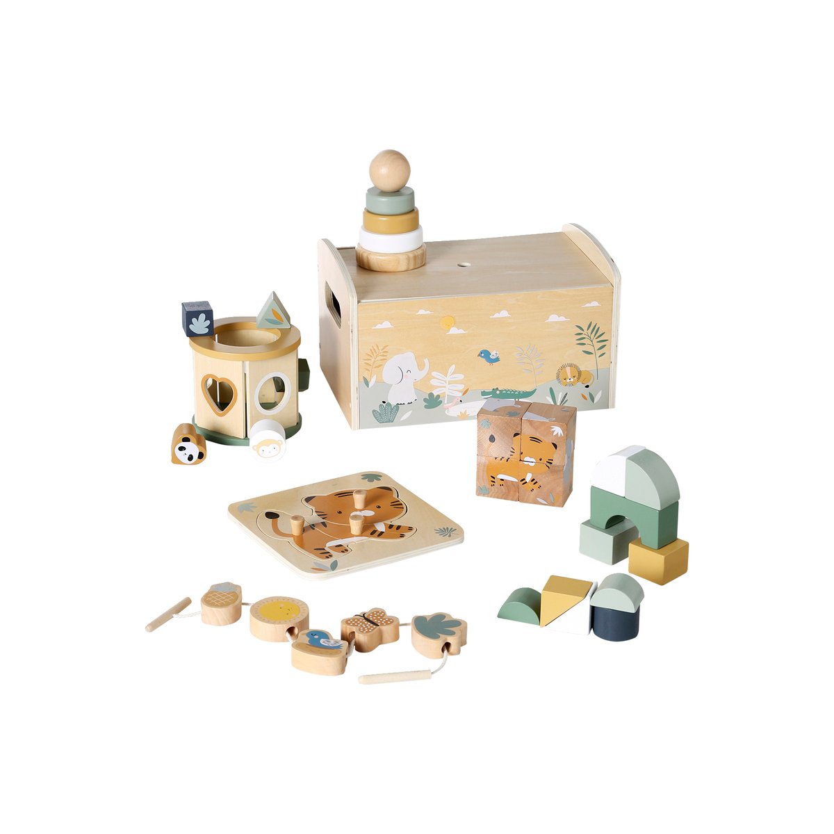 Coffret multi-activités en bois FSC® tanzanie, VERTBAUDET