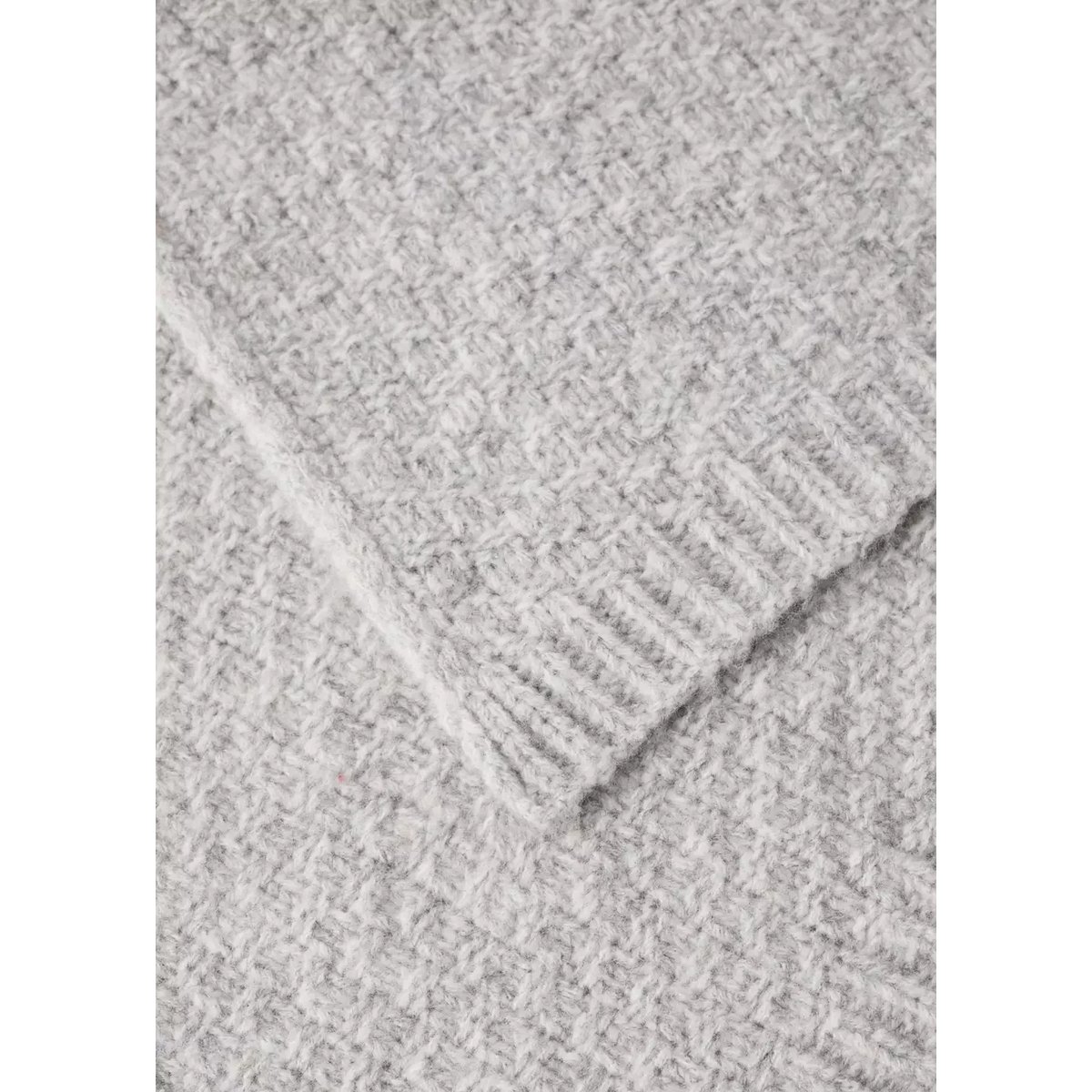 Plaid en grosse maille texturé gris, MANGO HOME