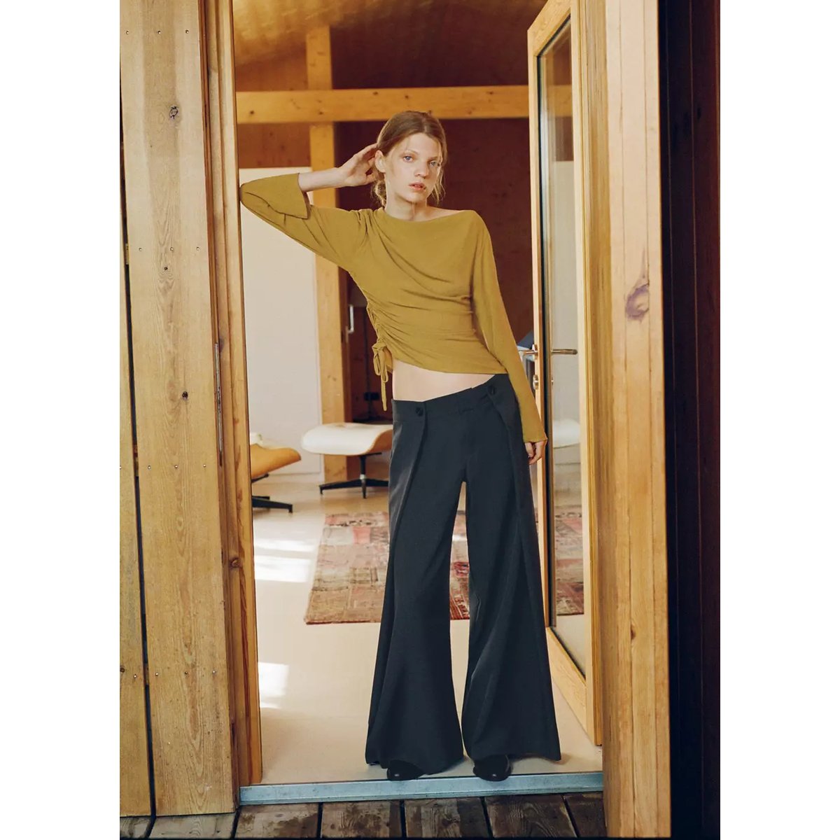 Blouse asymétrique gaze jaune, MANGO TEEN