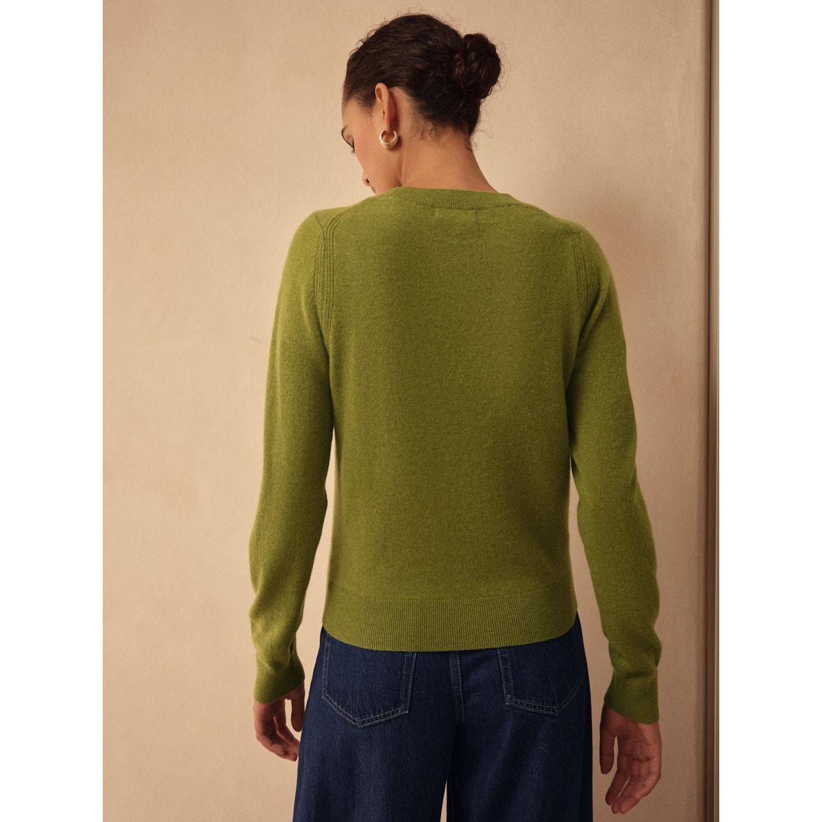 Pull ras du cou cachemire n. premium vert, NEXT