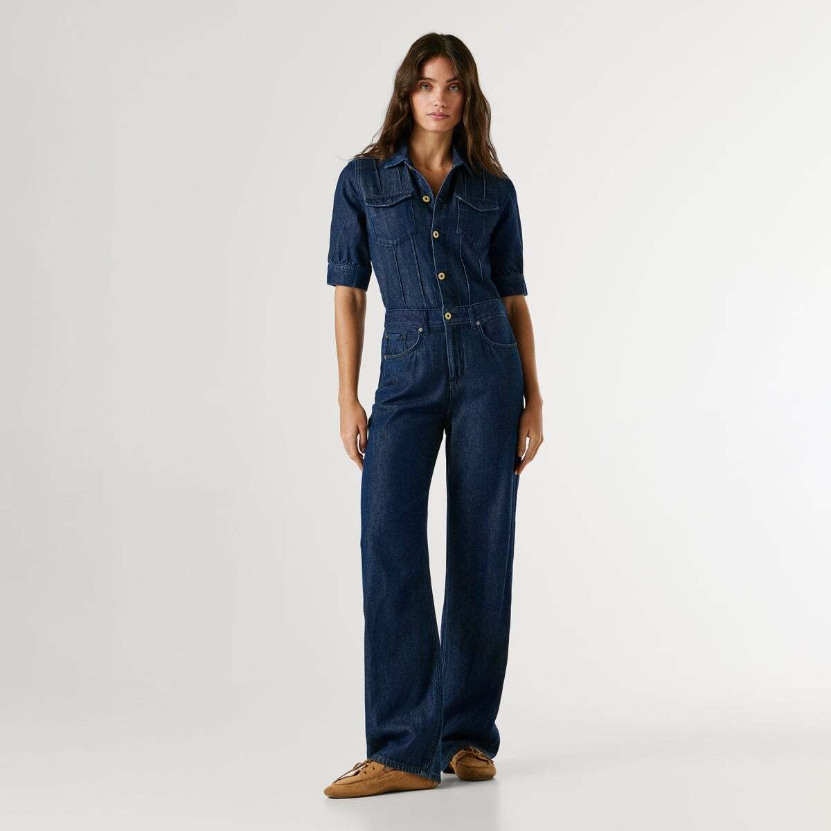 Combinaison Longue Coupe Regular En Denim 10oz indigo tencel blend denim, PEPE JEANS