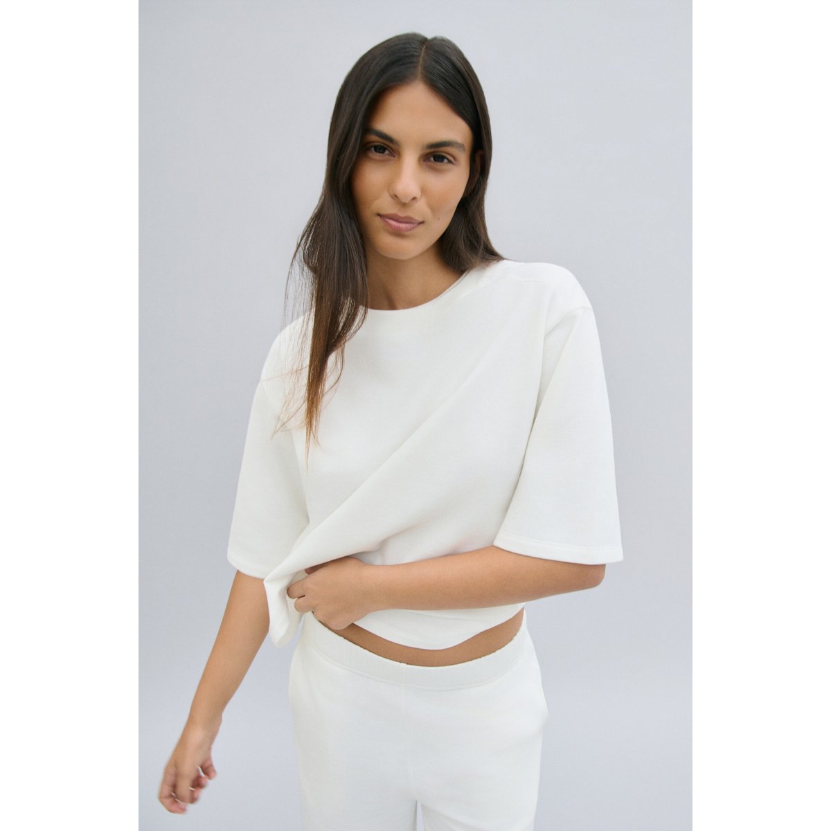 T-shirt coupe droite col rond T-SHIRT TMAELLE ecru, CAROLL