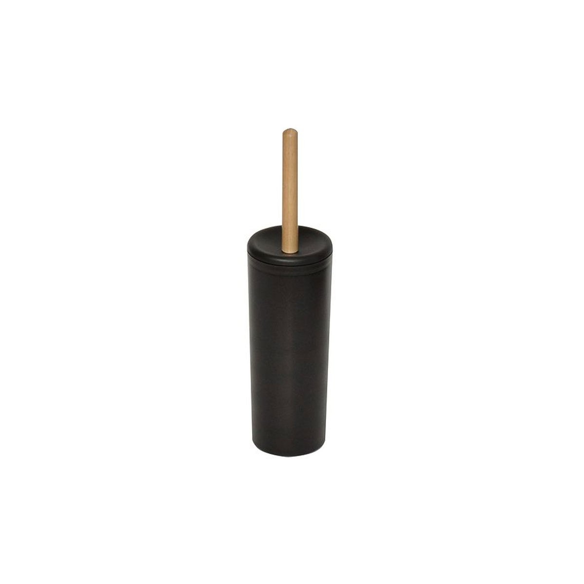 Balai Brosse WC en Plastique Noir et Manche Bois noir, WADIGA