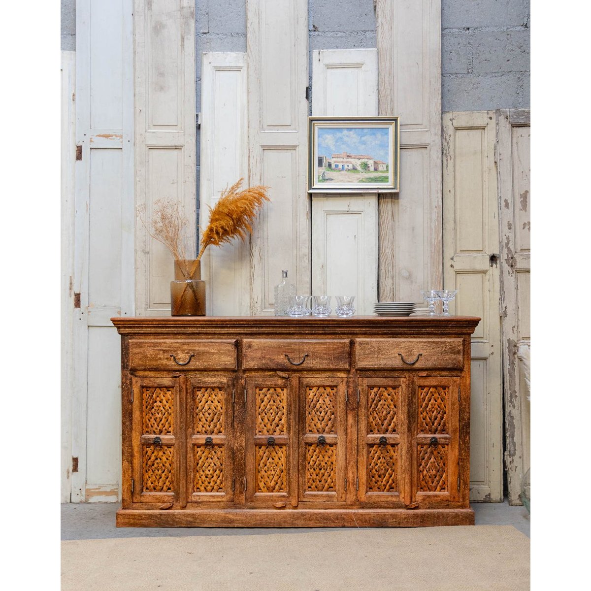 Légant buffet en bois Gilbert N°700 - Bon état bois foncé, DEBONGOUT