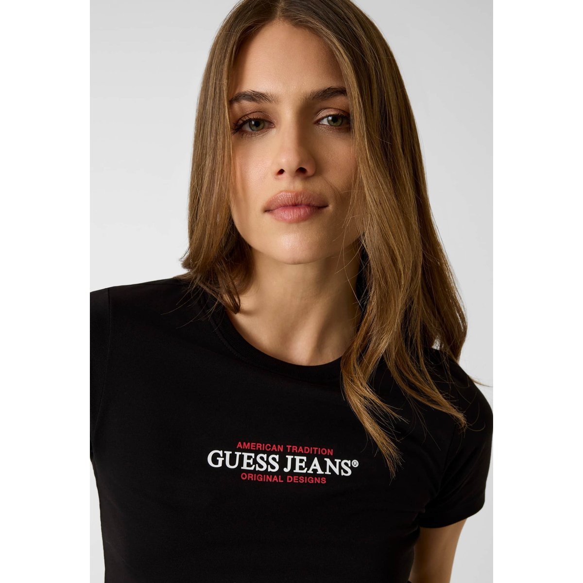 T-Shirt Slim American Tradition noir, GUESS JEANS