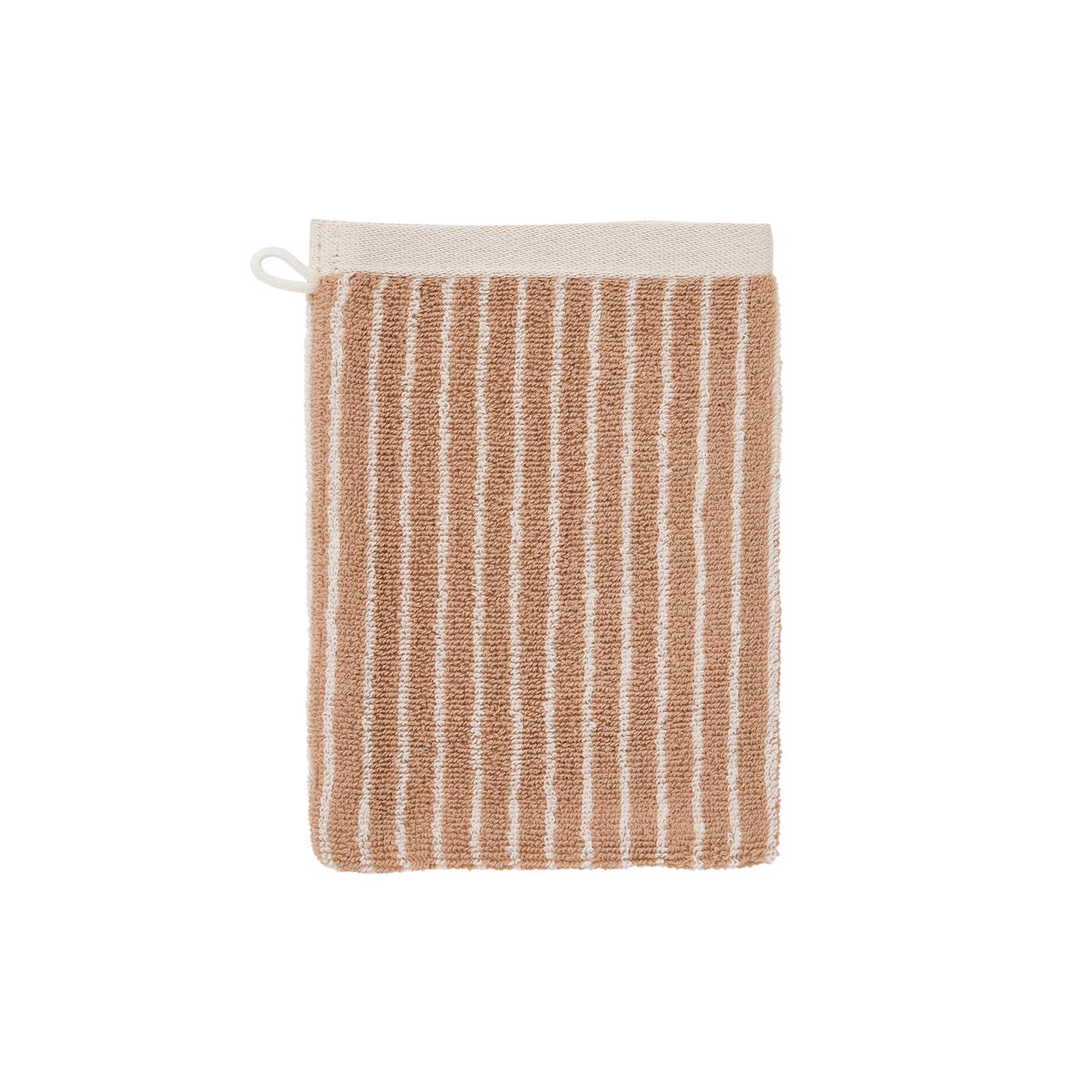 Gant de toilette coton bio CÉLESTINE moka, CARRE BLANC