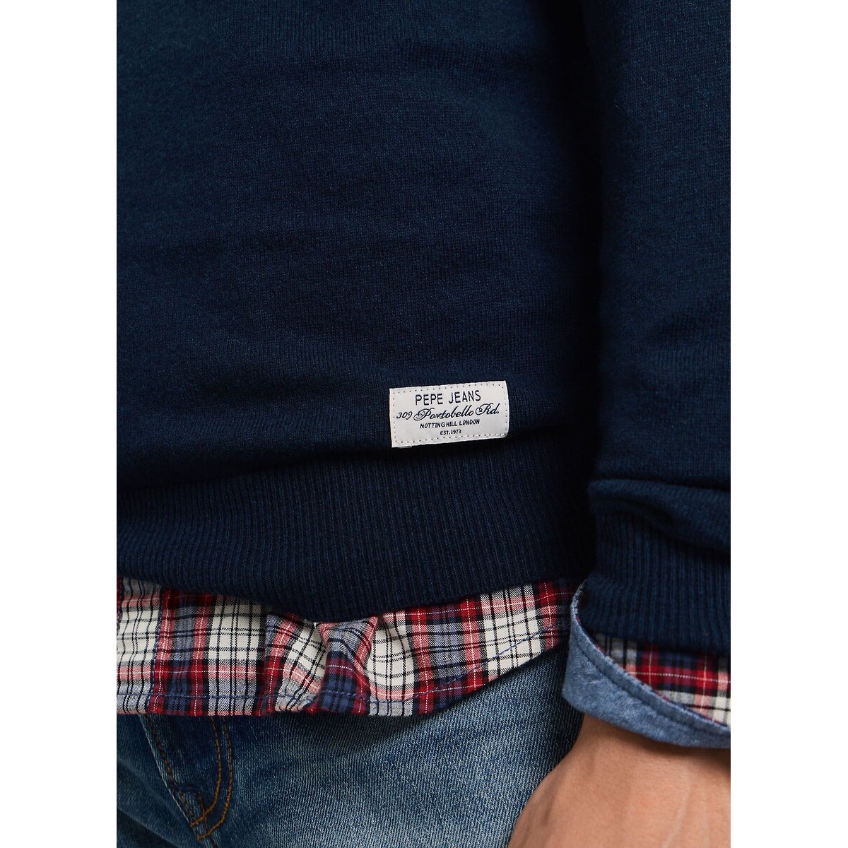 Sweat col rond bleu marine, PEPE JEANS