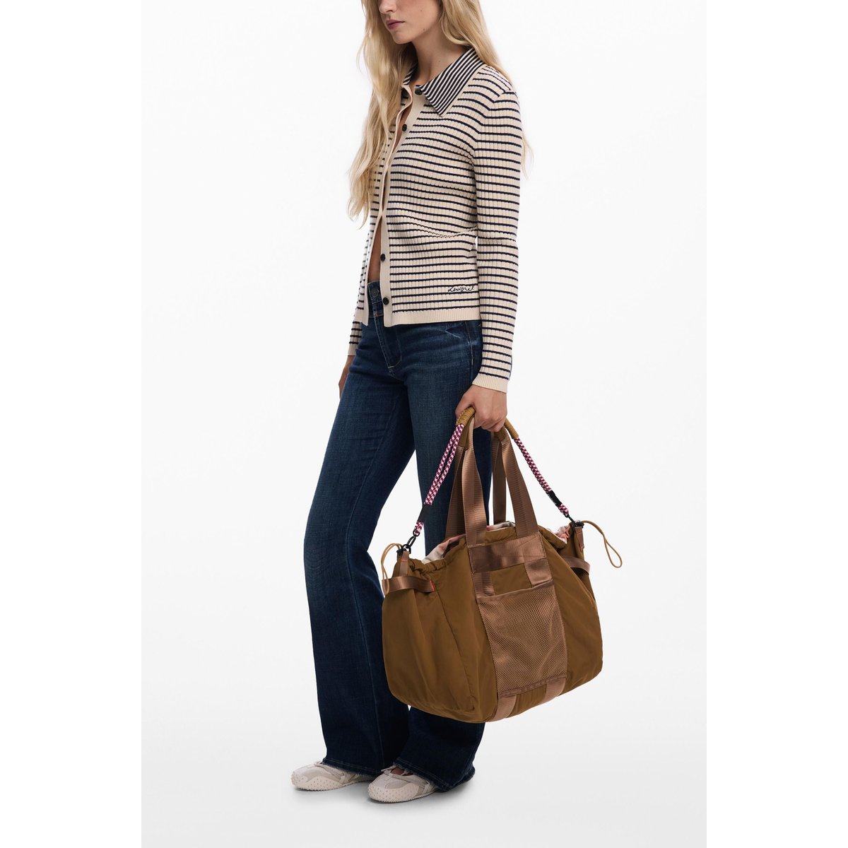 Sac en nylon réversible de taille moyenne rouge, DESIGUAL