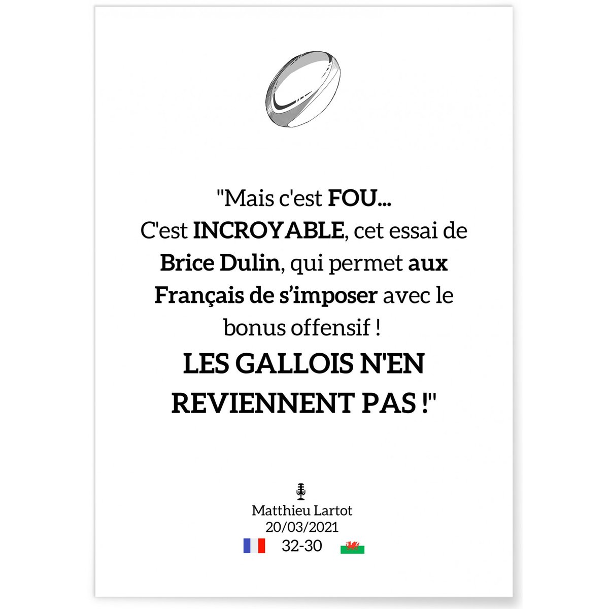 Affiche 'Les Gallois n'en reviennent pas !' blanc, L'AFFICHERIE