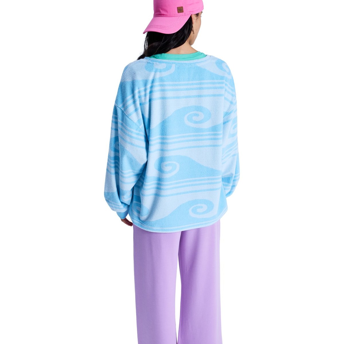 Sweat oversize en éponge MAKE IT SUNNY. bleu airy blue make a splash big, ROXY