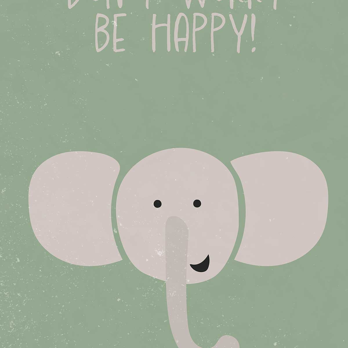Affiche enfant elephant affiche seule, HEXOA