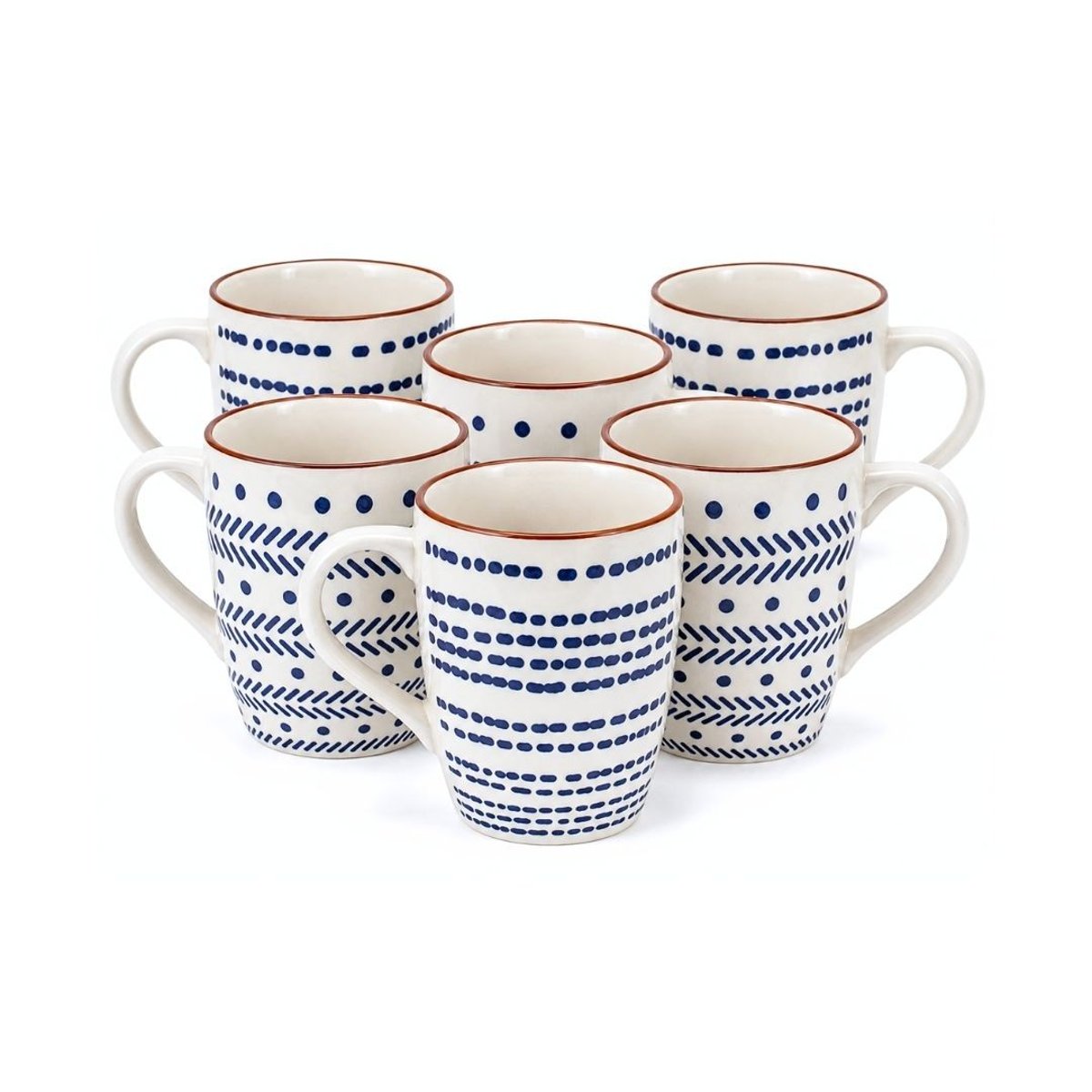 Lot de 6 mugs, SANTORIN bleu, ARTIME