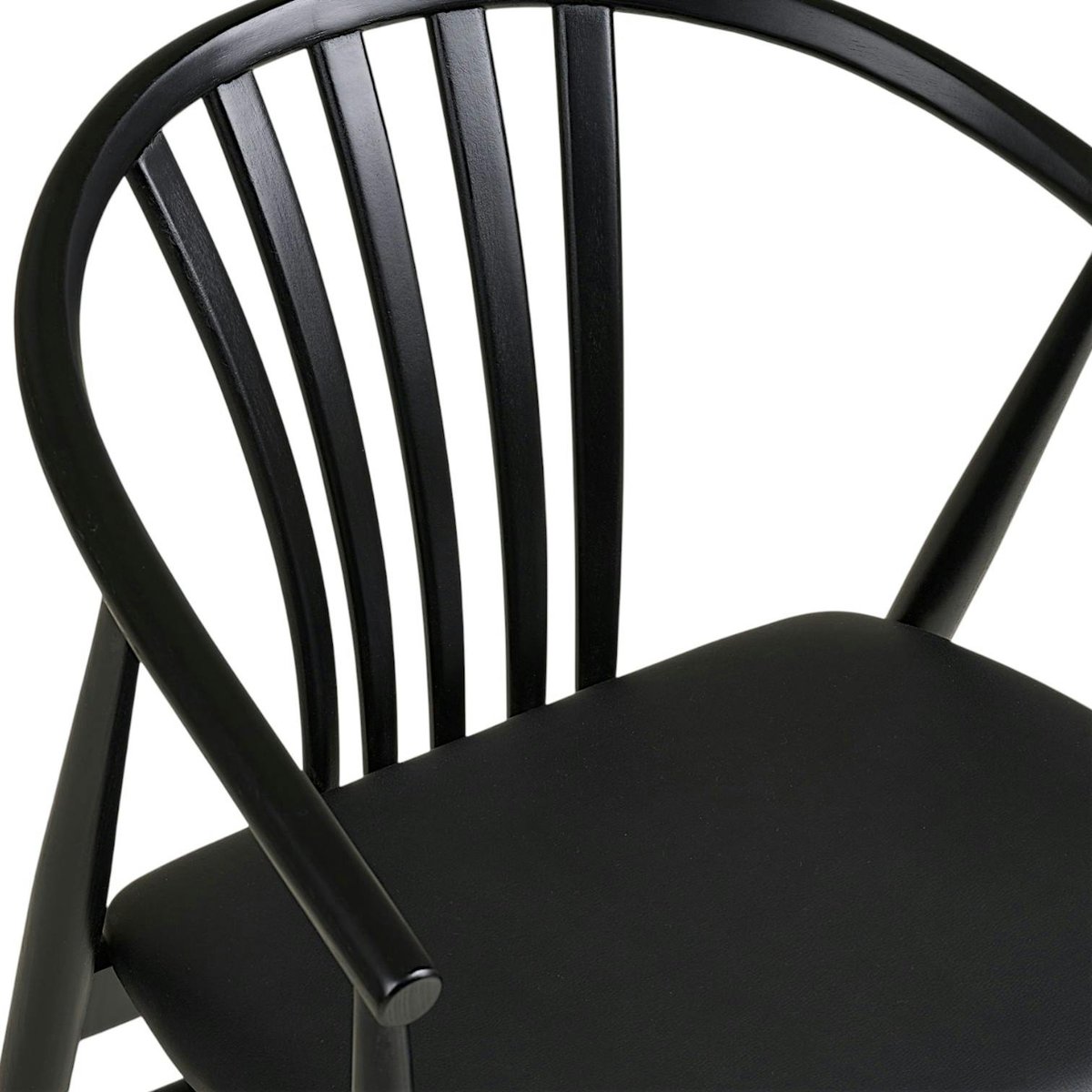 Chaise en bois noir à dossier arrondi (lot de 2) AMSTERDAM noir, PIER IMPORT
