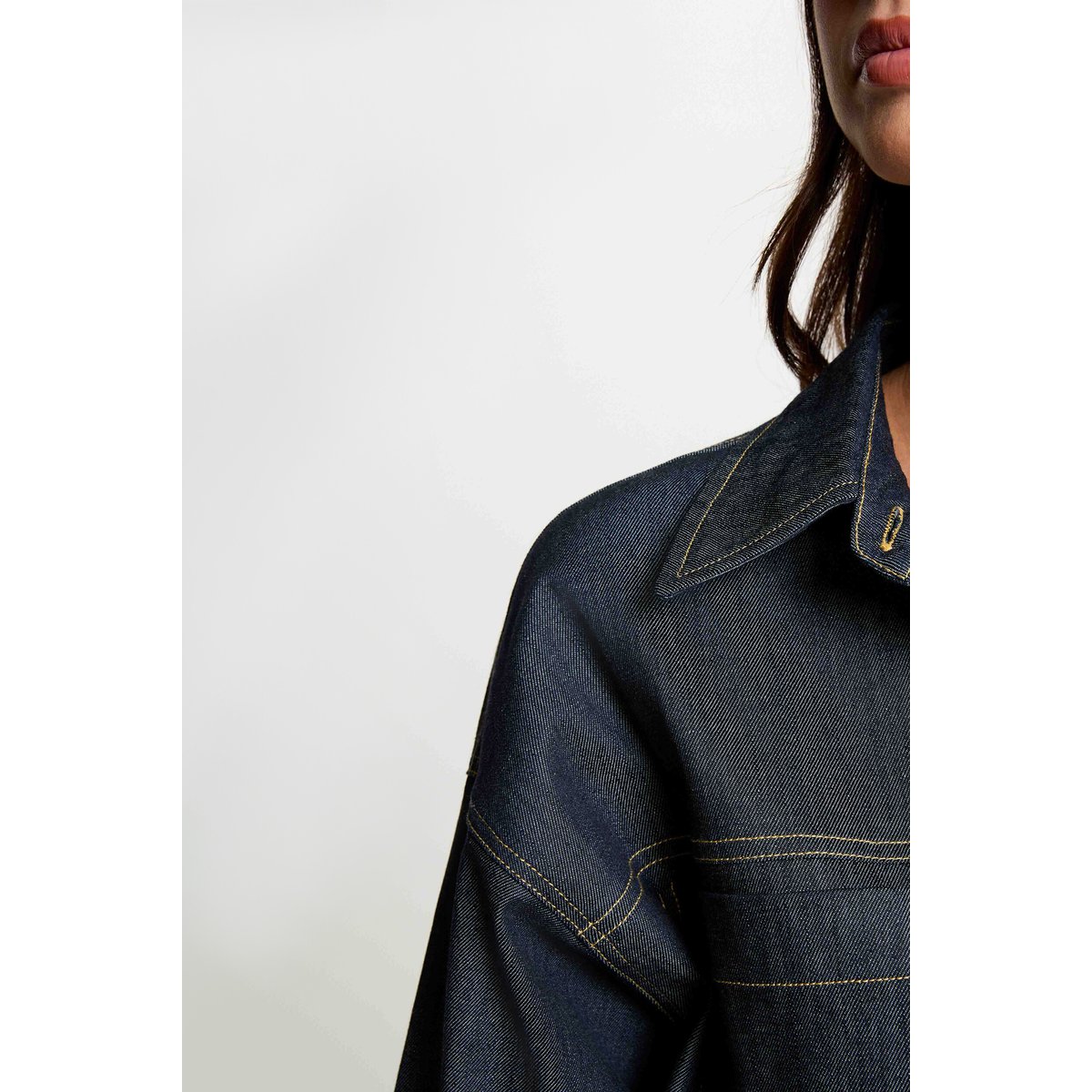 Veste jean cropped denim brut, MORGAN