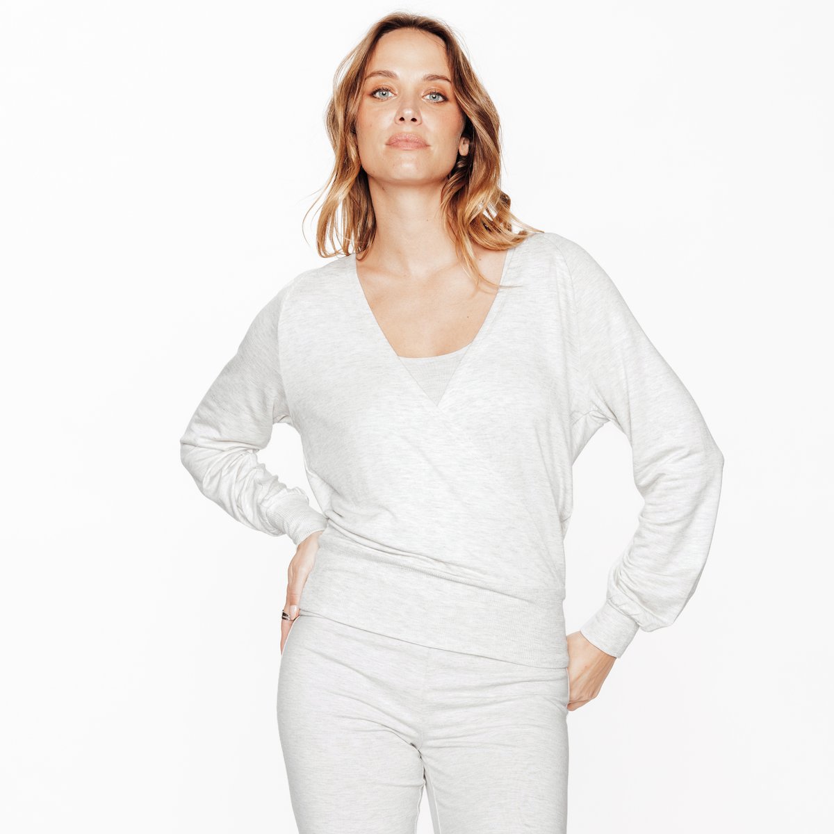 tee-shirt/top/caraco IDA gris clair, ROUGEGORGE LINGERIE