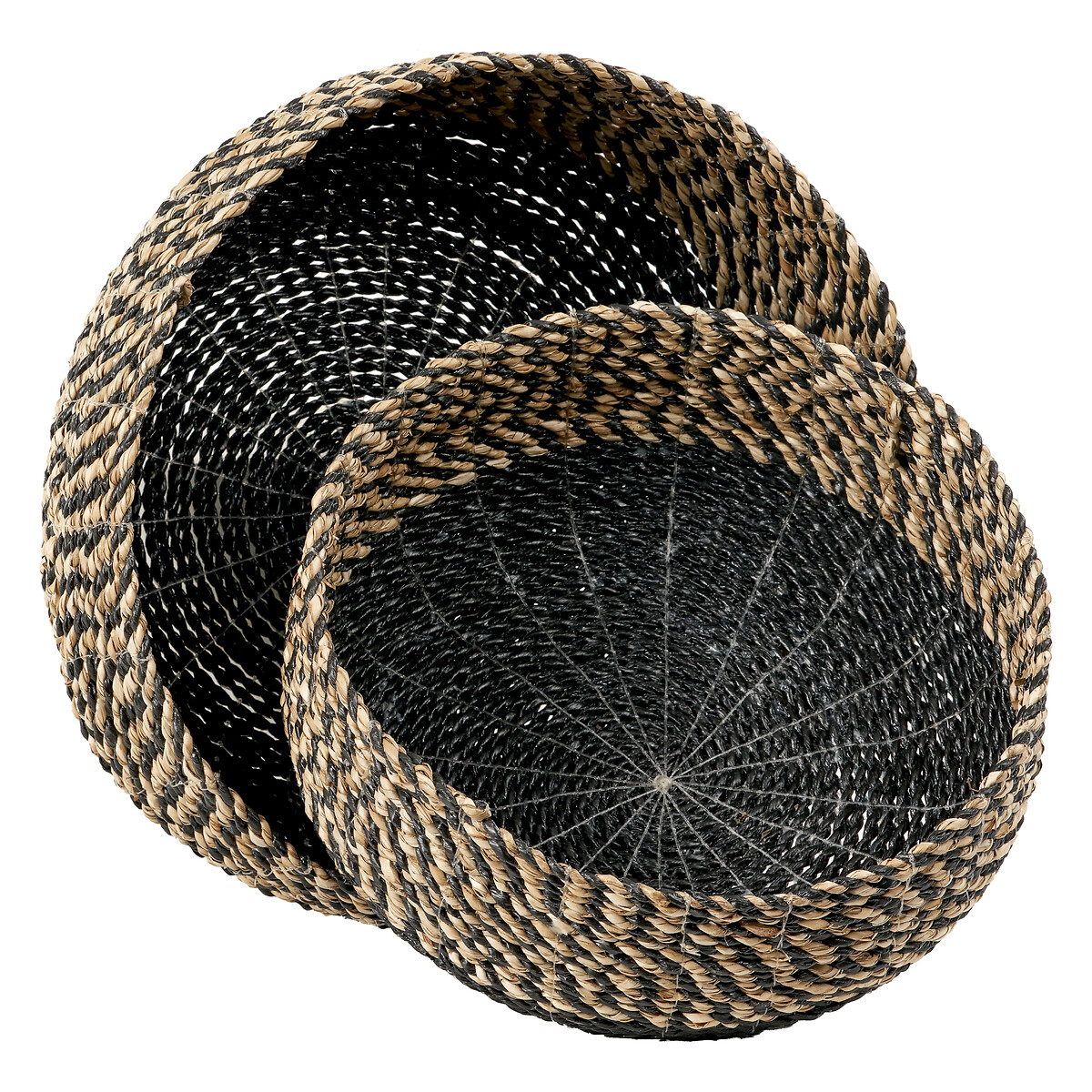 Set of 2 Natural & Black Seagrass Baskets natural/black, ÉDITÉ