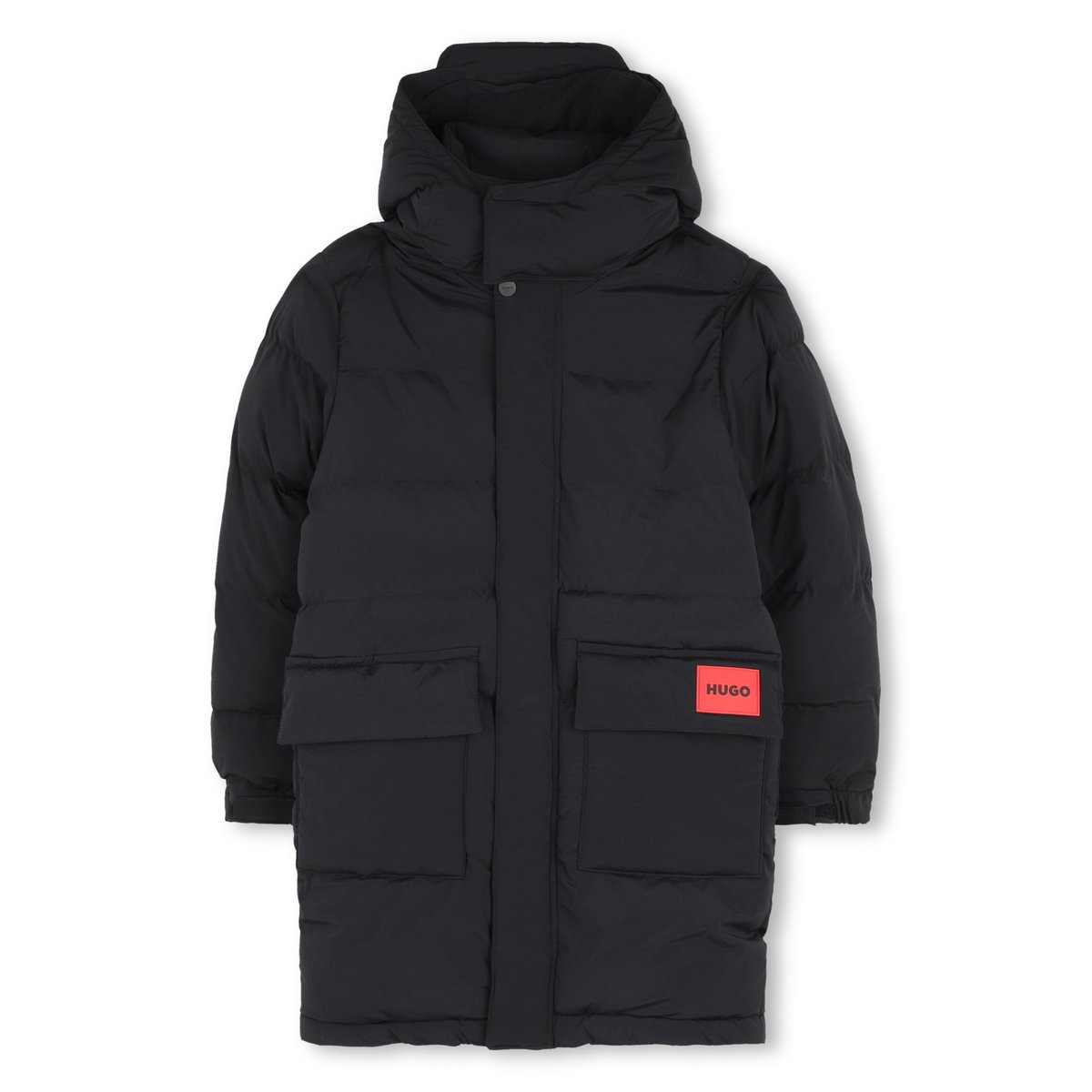 Doudoune longue black, HUGO KIDSWEAR