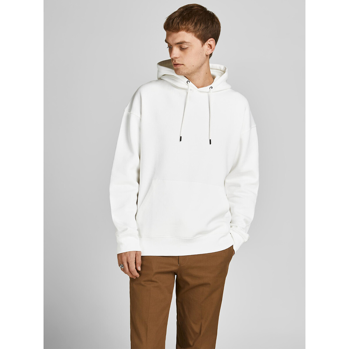 Sweat à capuche Star Basic blanc, JACK & JONES