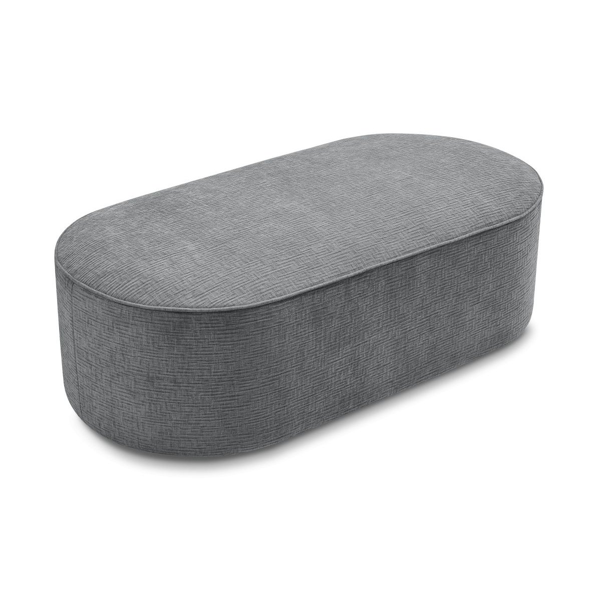 Pouf tissu texturé, ROUSSEAU gris foncé, BOBOCHIC