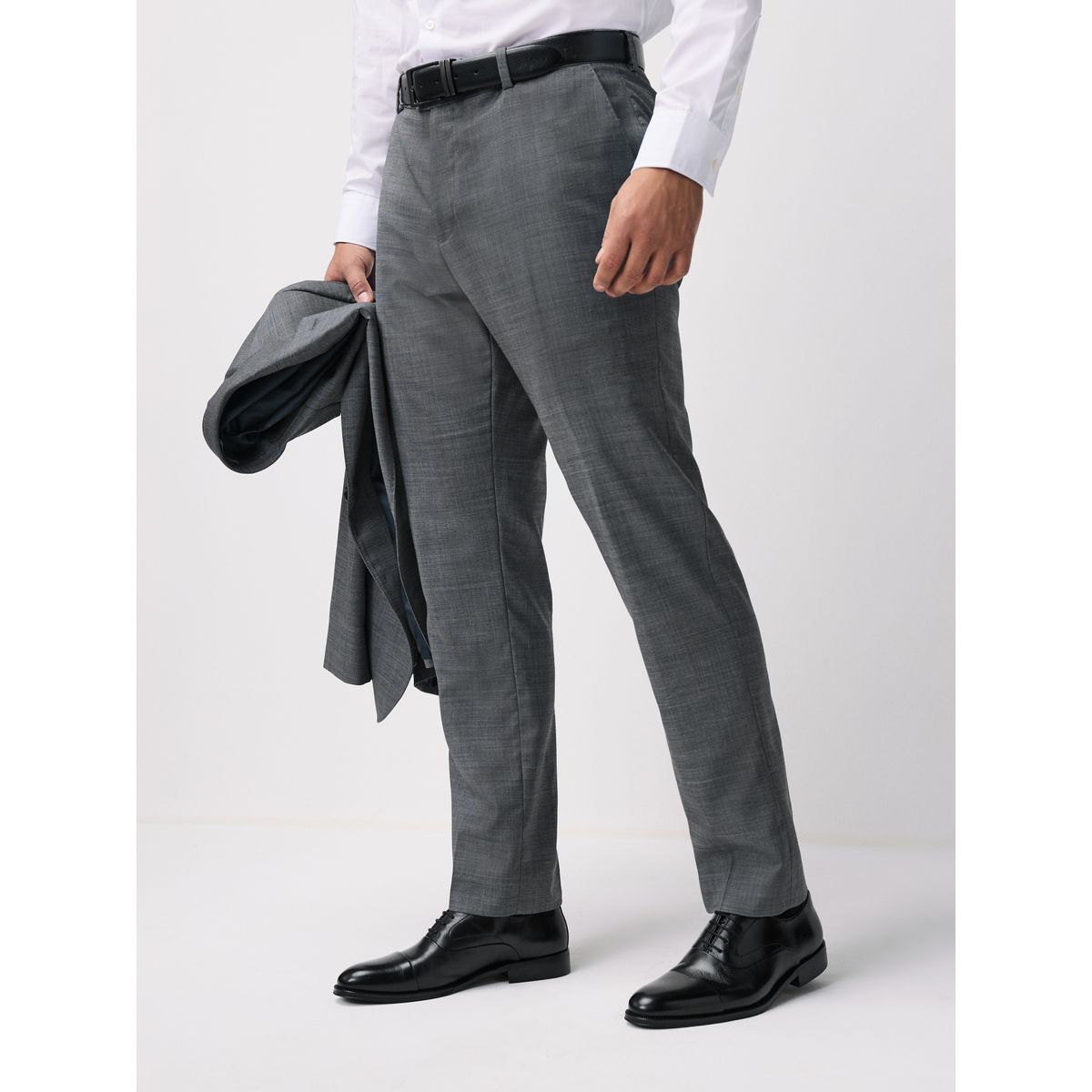 Chaussures oxford en cuir à bout rapporté noir, NEXT