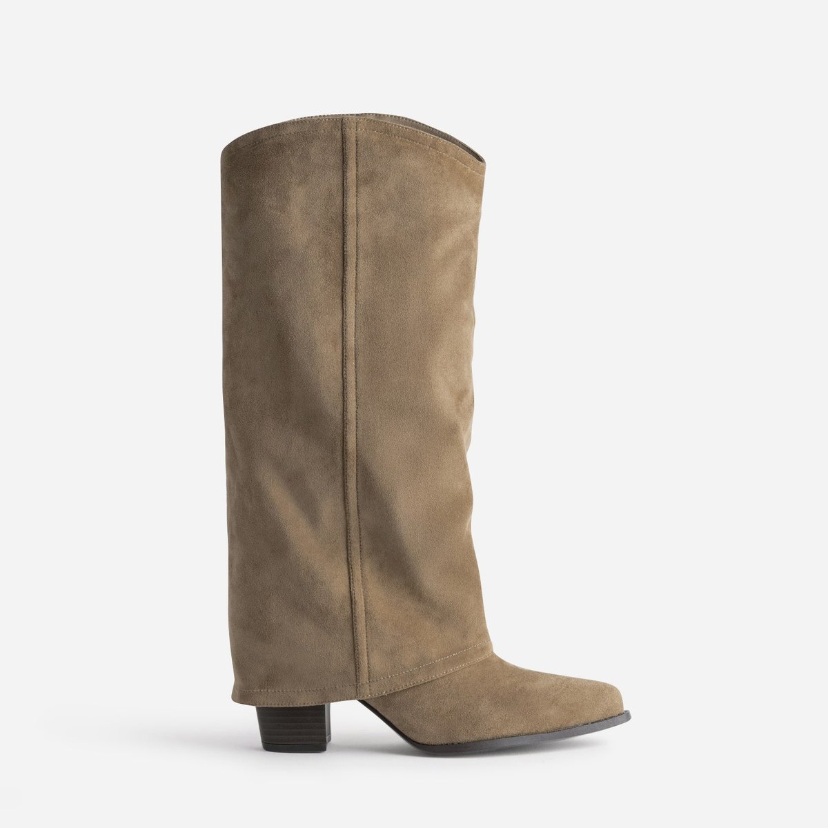 Botte À Talon en cuir MINA taupe, TEXTO