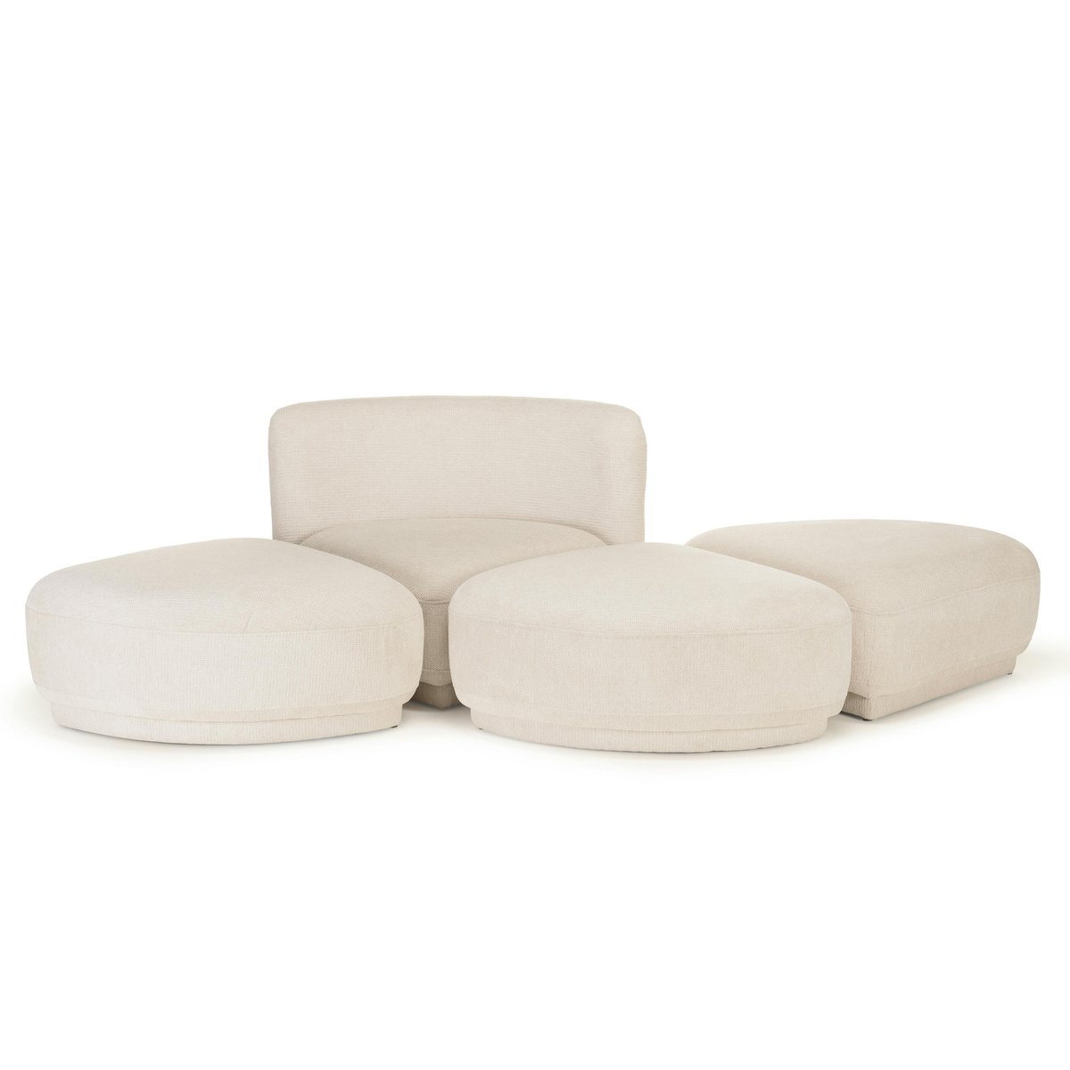 Canapé modulable 1 dossier et 3 poufs COLOMBUS beige, PIER IMPORT