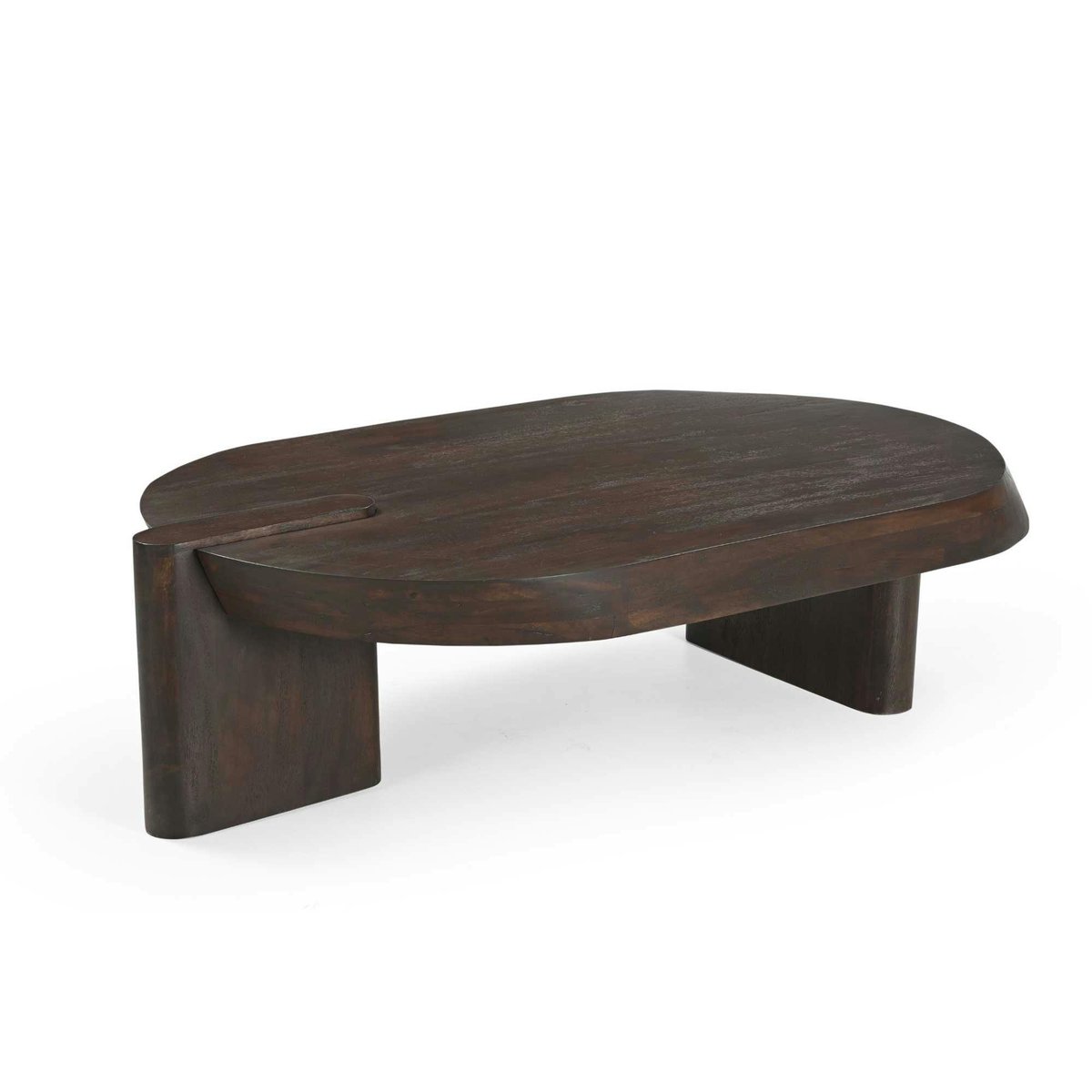 Table basse en bois foncé 2 pieds larges ALMA marron, PIER IMPORT
