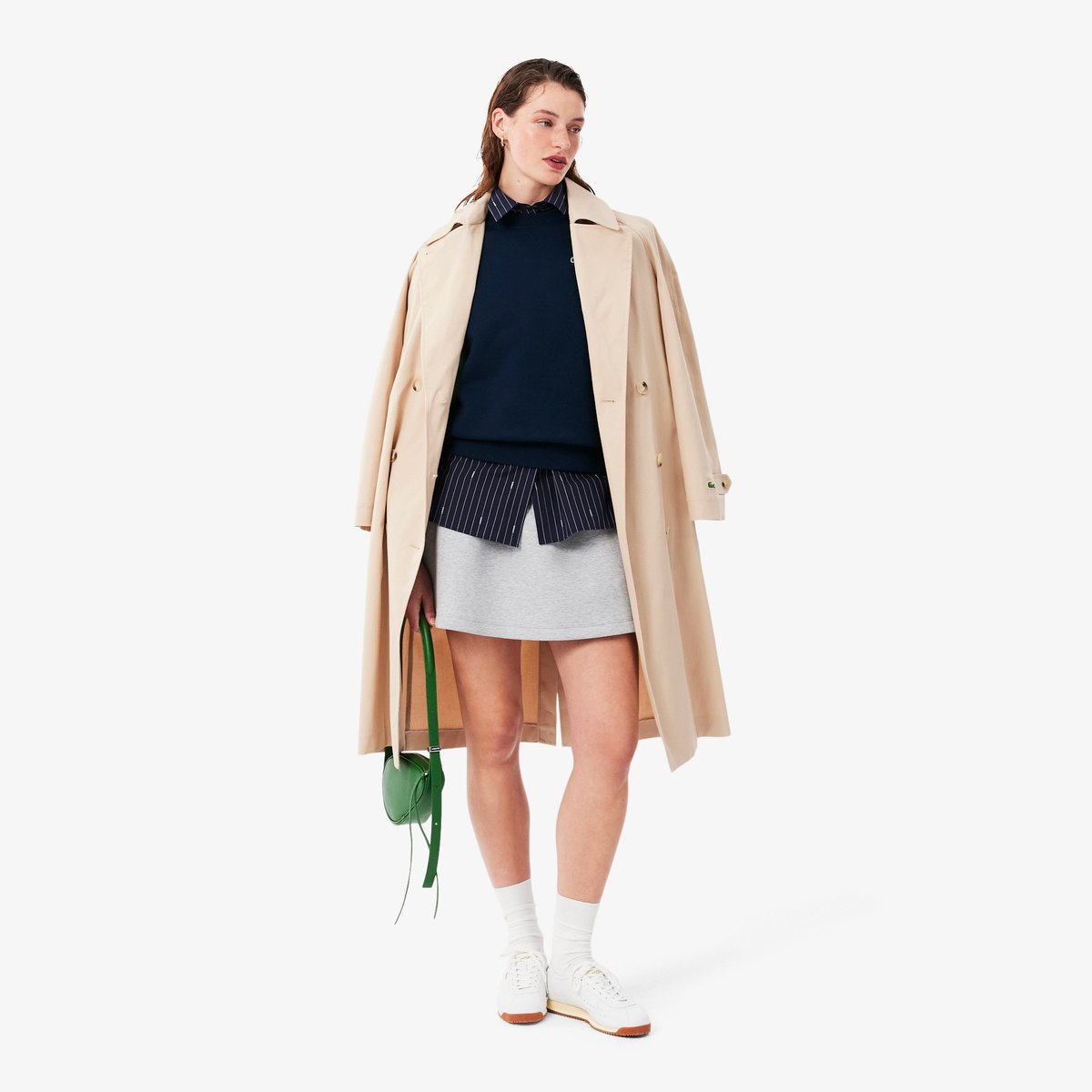 Sweatshirt relaxed fit col rond molleton bleu-166, LACOSTE