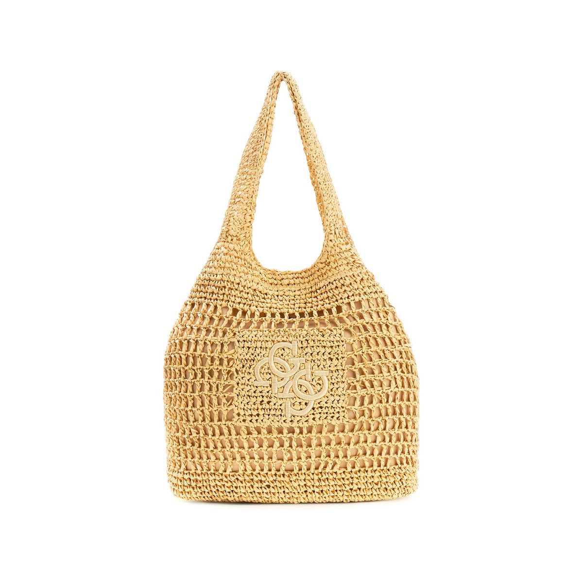 Sac À Bandoulière En Raffia beige, GUESS