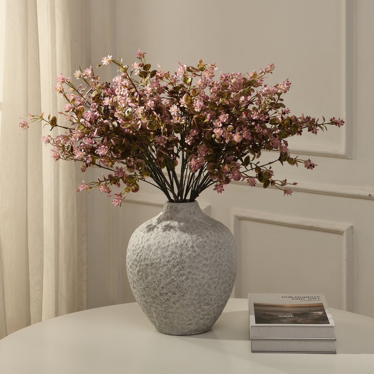 Feuillage avec fleurs artificielles H66 LES ESSENTIELS rose, SIA