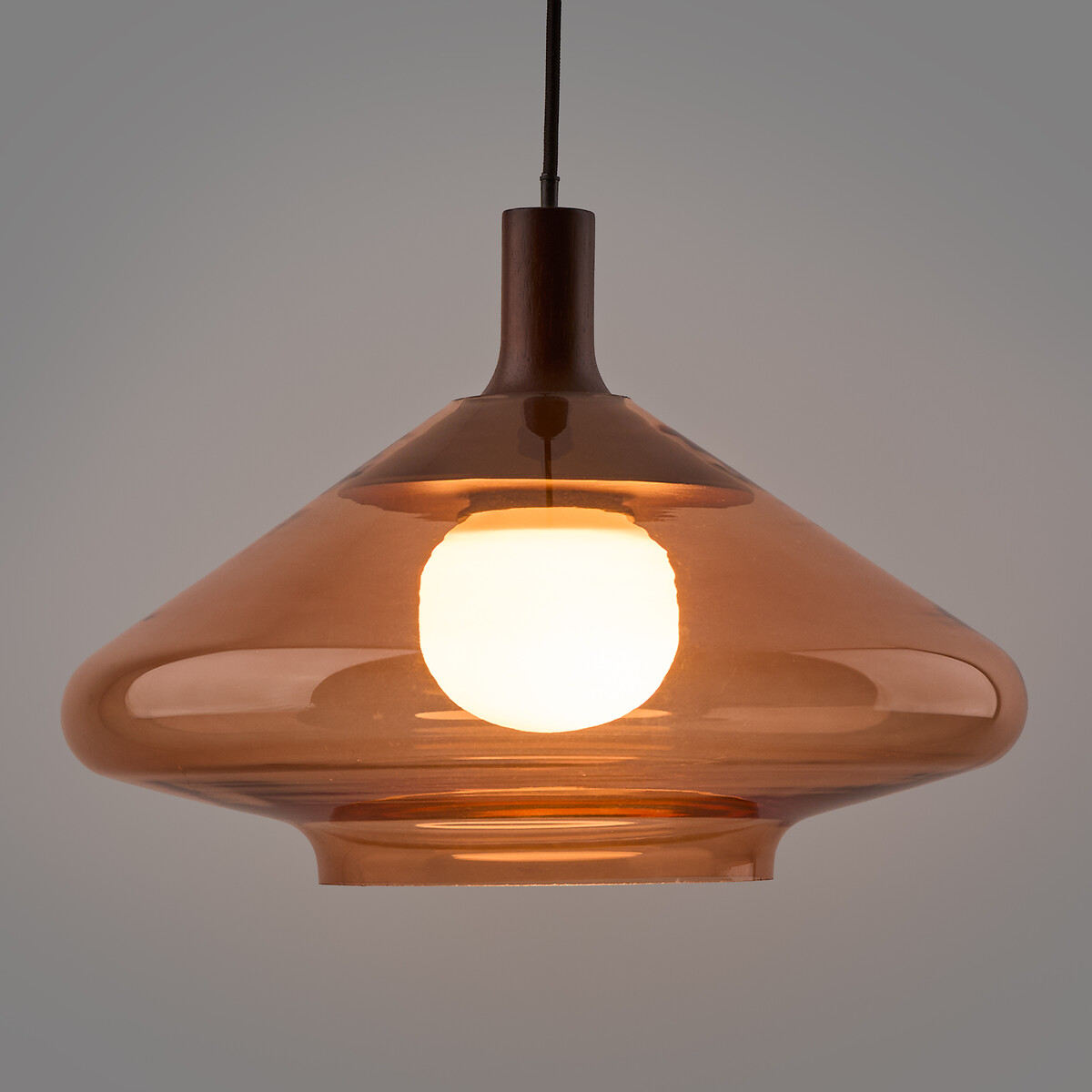 Suspension en verre coloré, diamètre 37,8 cm, SORELLE ambre, LA REDOUTE INTERIEURS