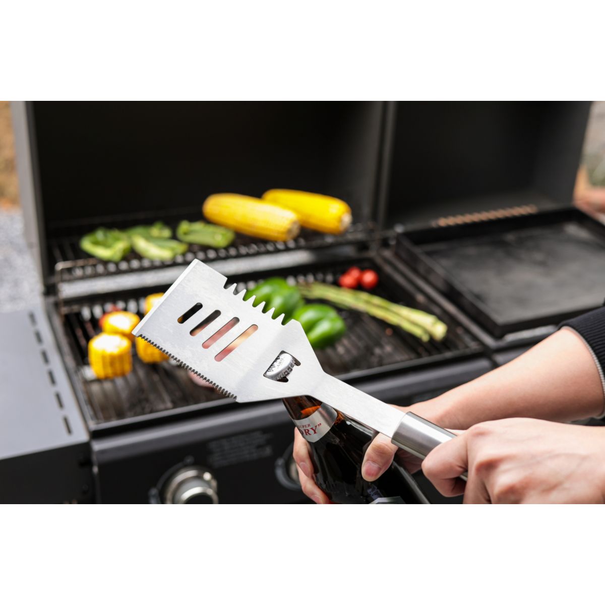 Ustensile barbecue Spatule inox barbecue couleur unique, ESSENTIEL B