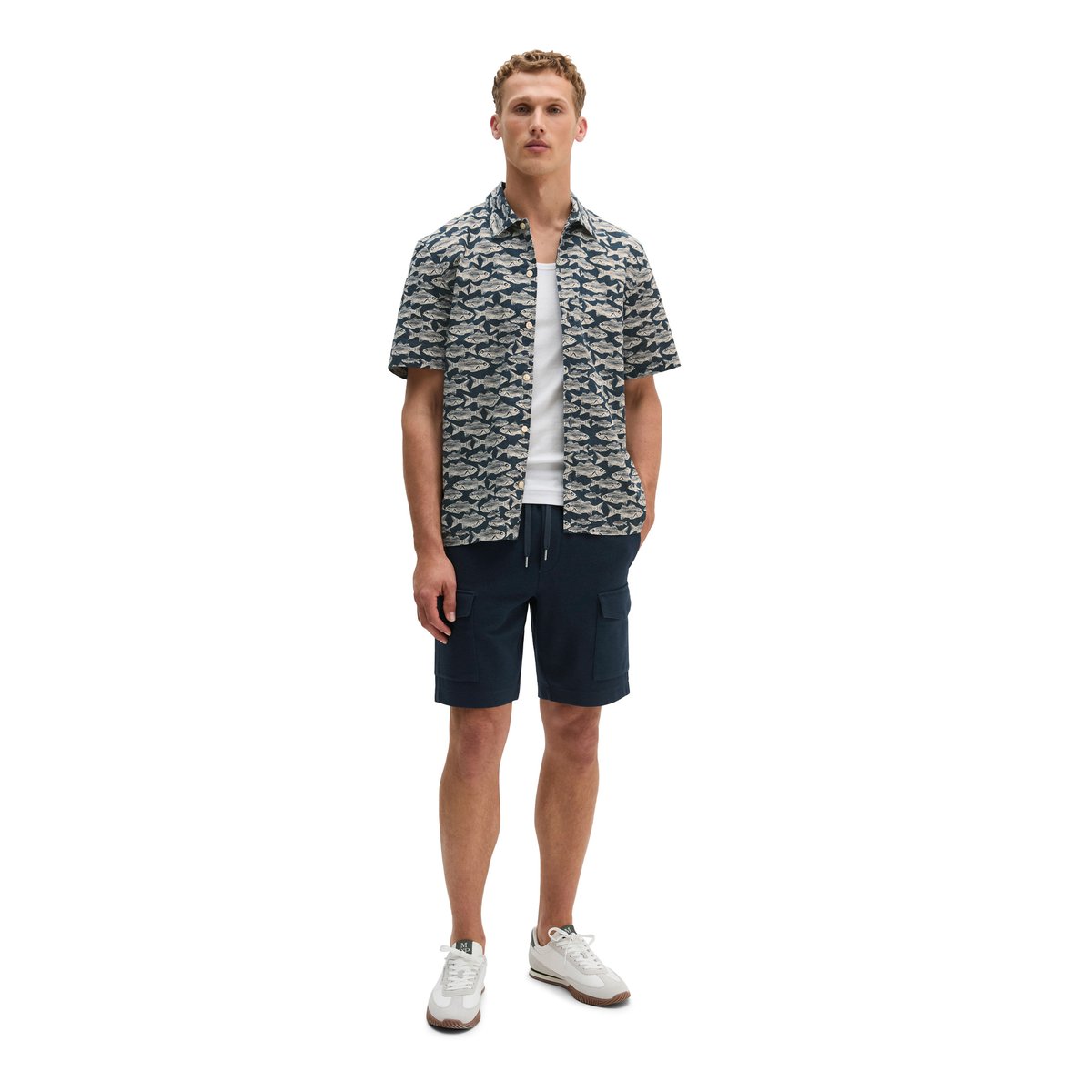 Chemise regular en popeline de coton bio bleu clair, MARC O'POLO