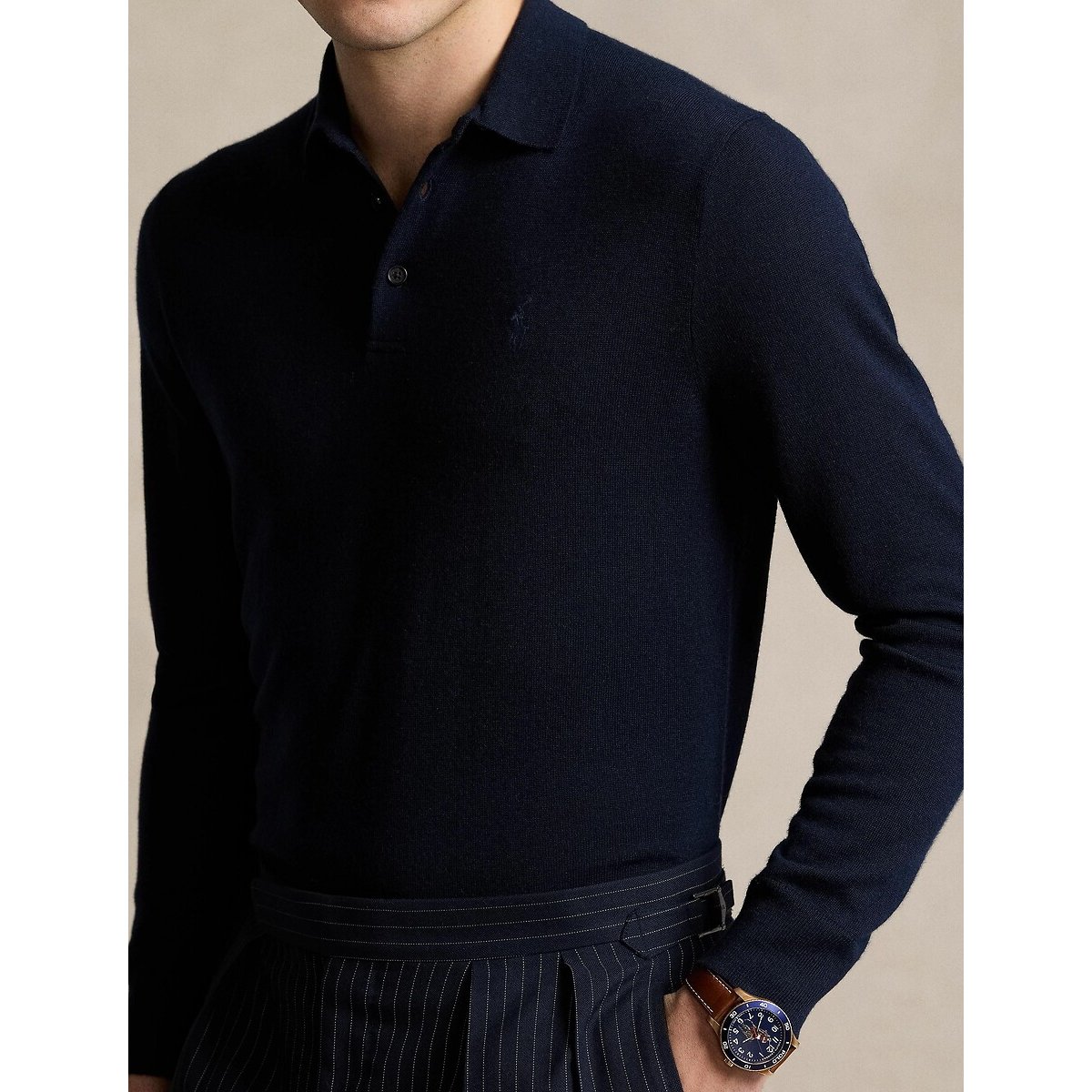 Wool Polo Shirt Jumper navy blue, POLO RALPH LAUREN