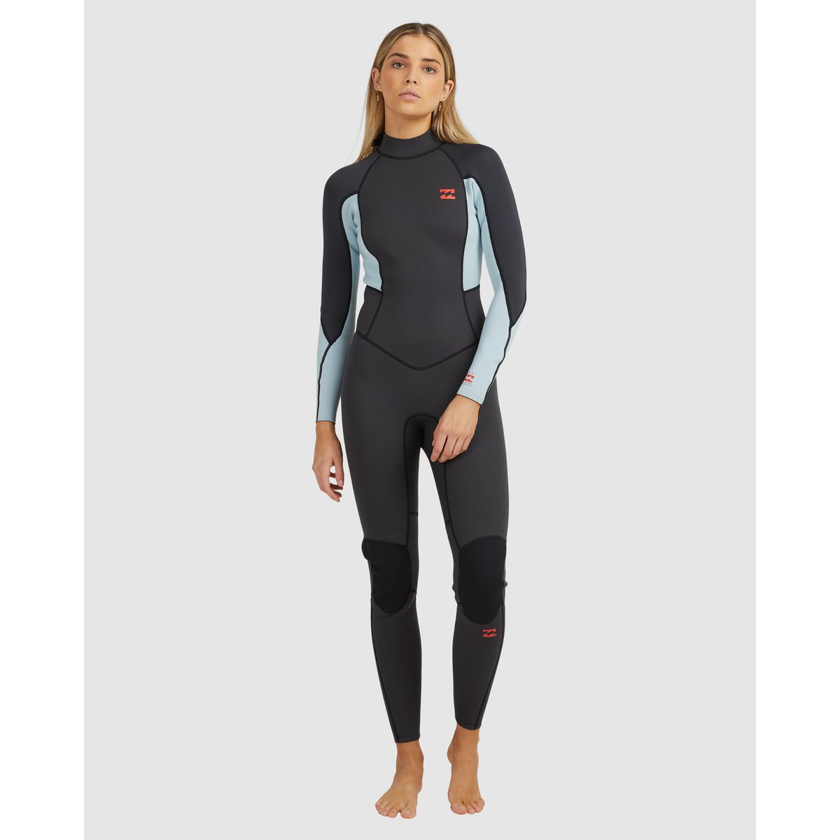 Combinaison de surf back zip 3/2MM LAUNCH gris grey, BILLABONG