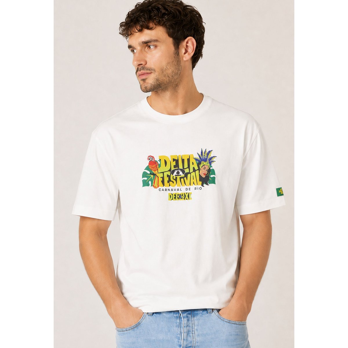 T-shirt unisexe deeluxe x delta à imprimés graphiques DELTA white, DEELUXE